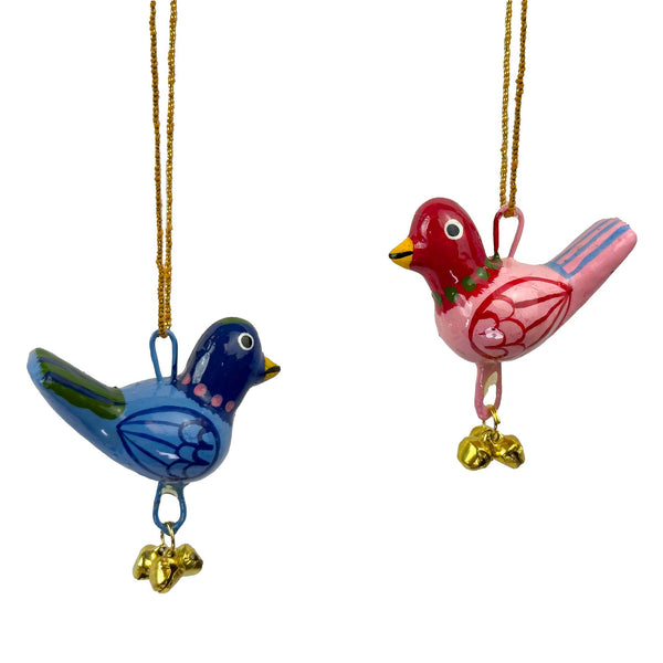 Handpainted Pink Birdie Ornament