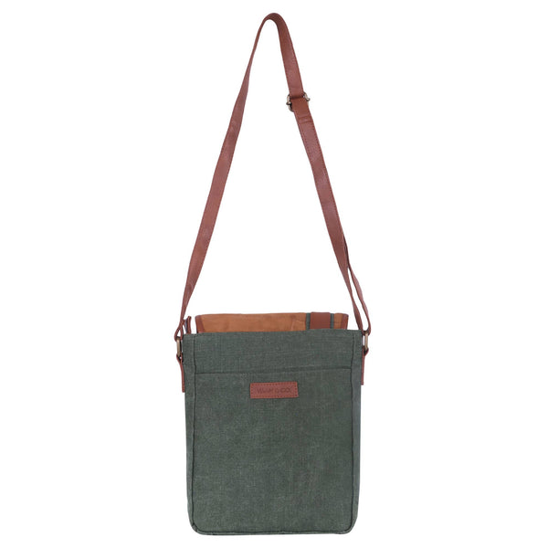 Trek Waxed Canvas & Upcycled Leather Crossbody Bag