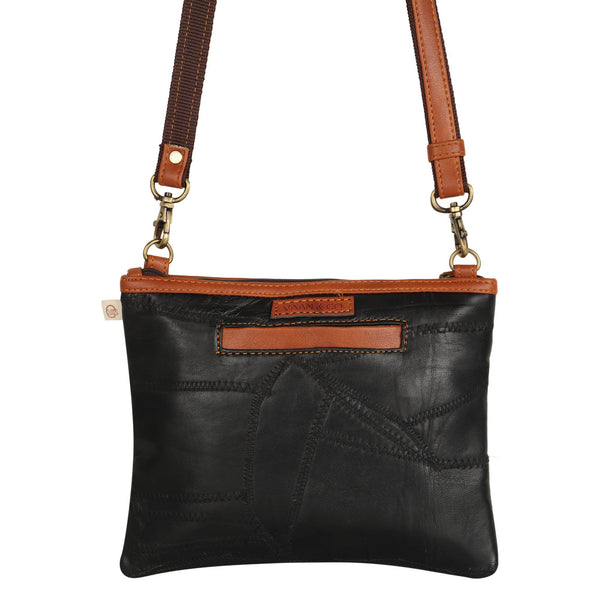 Grayson Wide Crossbody Bag w/ Pocket - White  Hairon