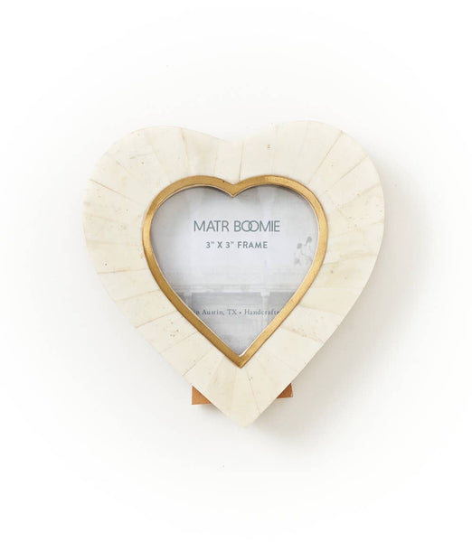 Mukhendu Heart 3x3 Cream Picture Frame - Handmade