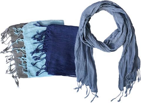Hand Loomed Cotton Scarf, Natural Dyed, India