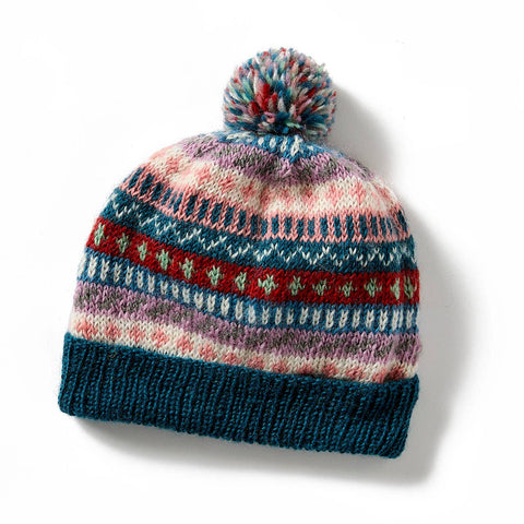 Folklore Knit Winter Pom Hat