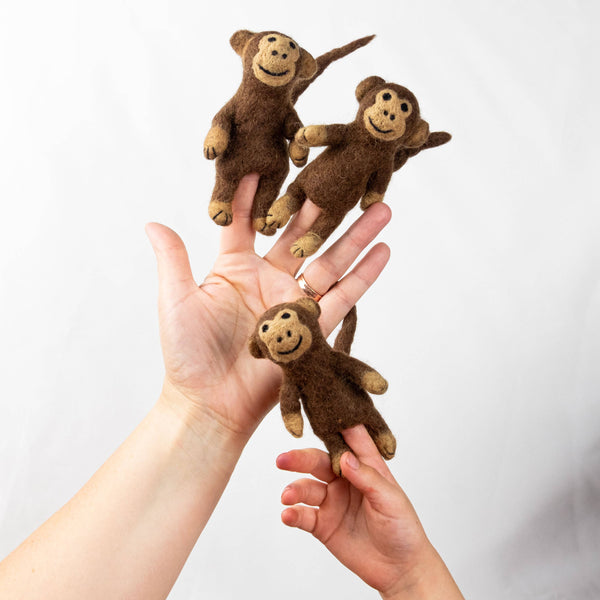Felt Finger Puppets - Monkey
