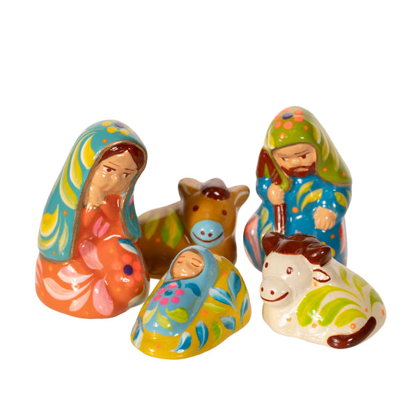 Ceramic Miniature Nativity Set of 5 Christmas Fair Trade Christmas Fair Trade