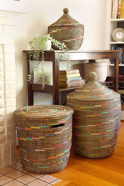 Sable Swirl Flat Lid Storage Basket