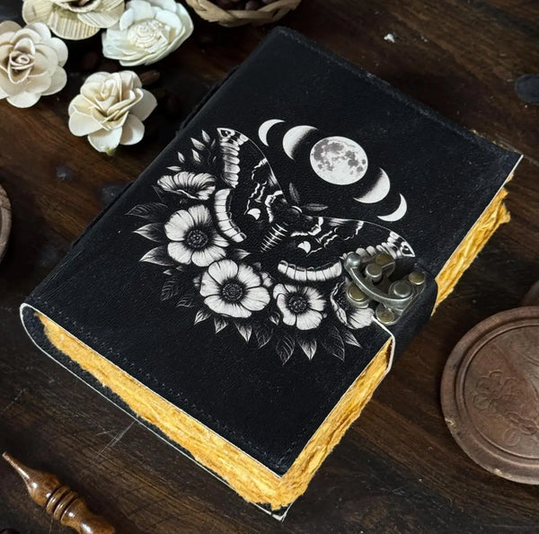 Luna Moth Blank Book Travel Notebook Grimoire Spell Notebook