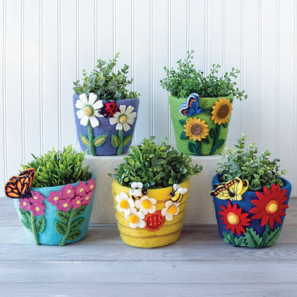 Daisy Felt Pot