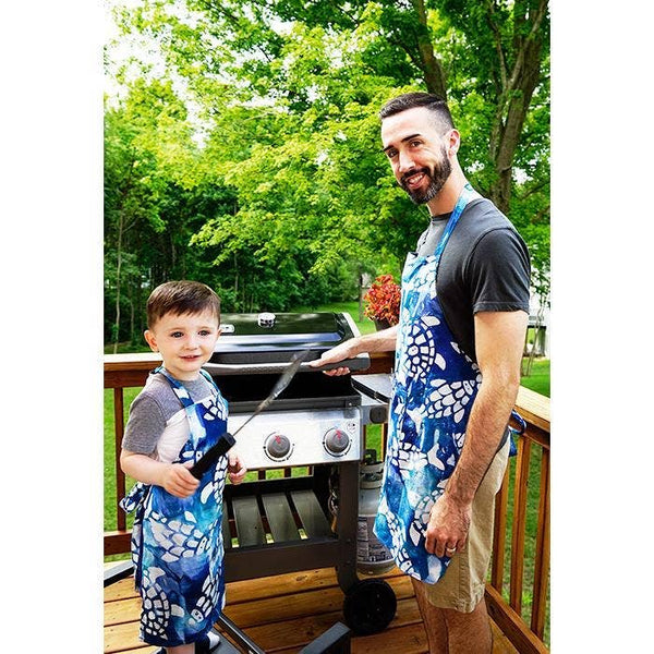 Apron Kids: Fishy Turtles Teal