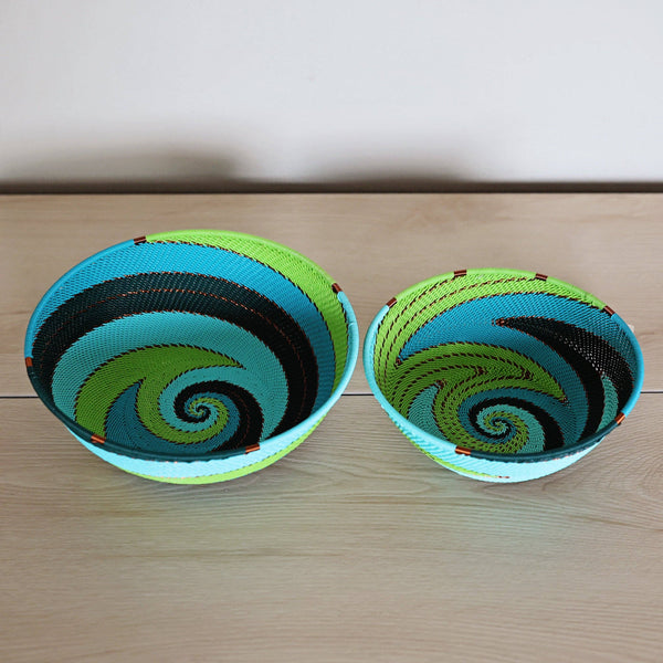 Teal Zulu Wire Baskets