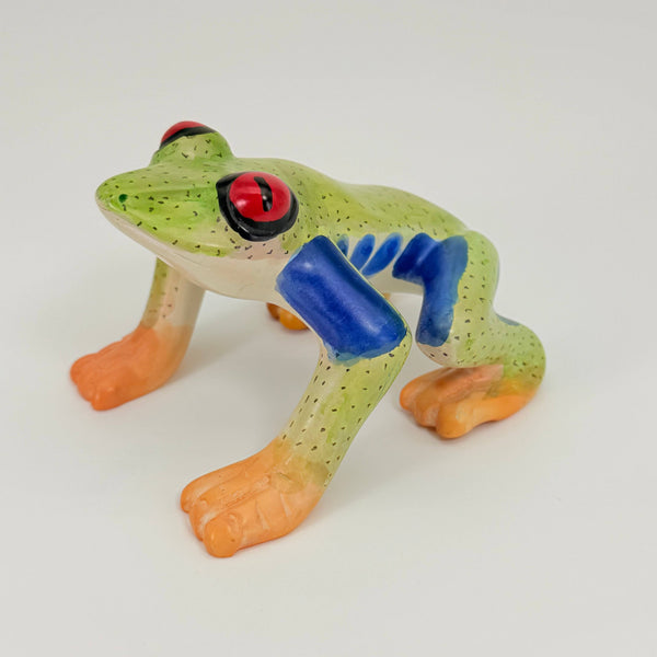 Soapstone Frog, Red Eyed Tree Frog, 6"