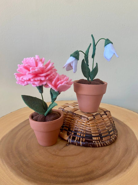 Snow Drop Felt Forever Flower (January Birth Month Flower) 