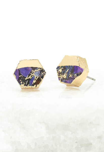 Canopy Stud Earrings – Royal Purple Emperor Stone