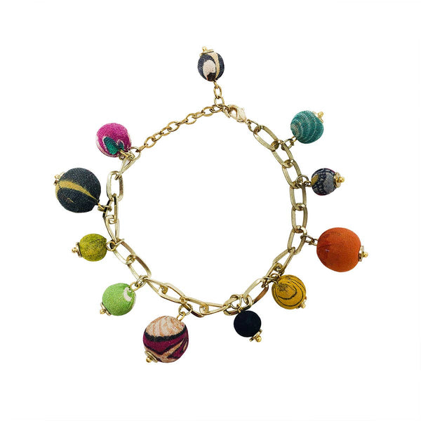 Kantha Bauble Charm Bracelet
