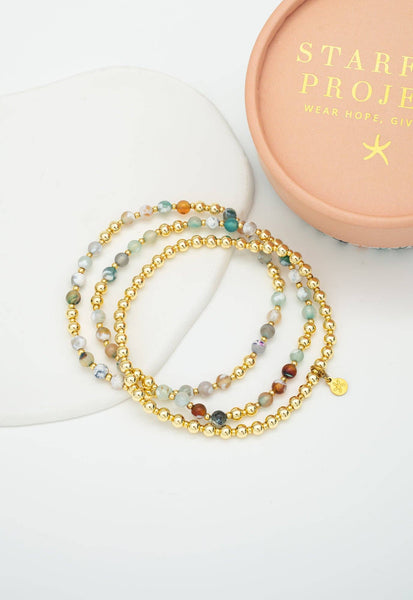 Light We Carry Bracelet Set in Agate