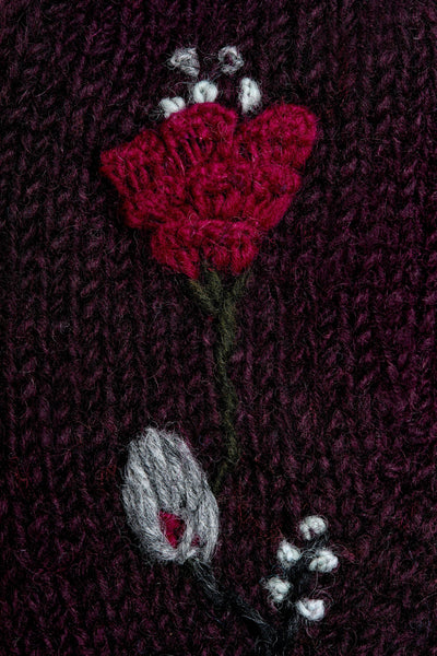 Theres Deep Plum Knit Mittens