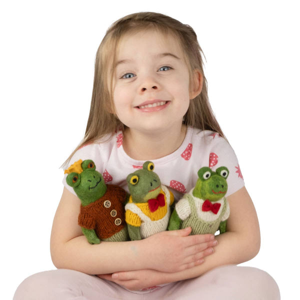 Frog - Frog Doll with Hand Knit Clothes - Large