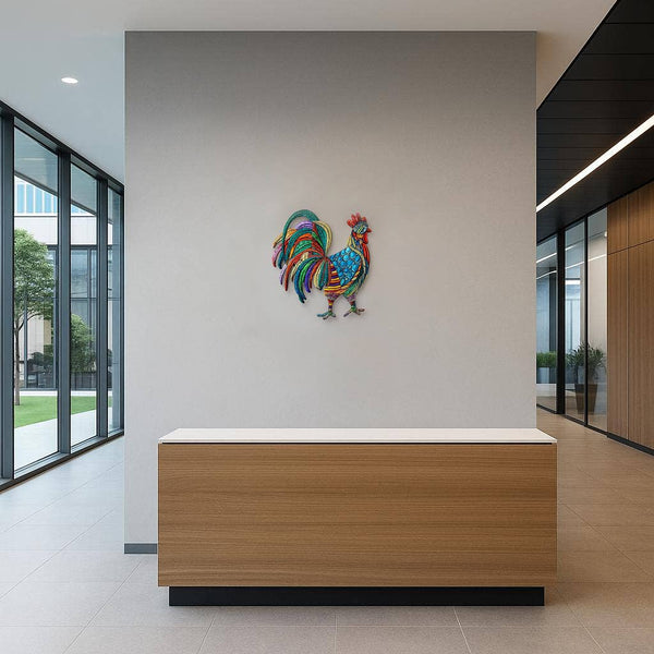 Painted Blue Rooster