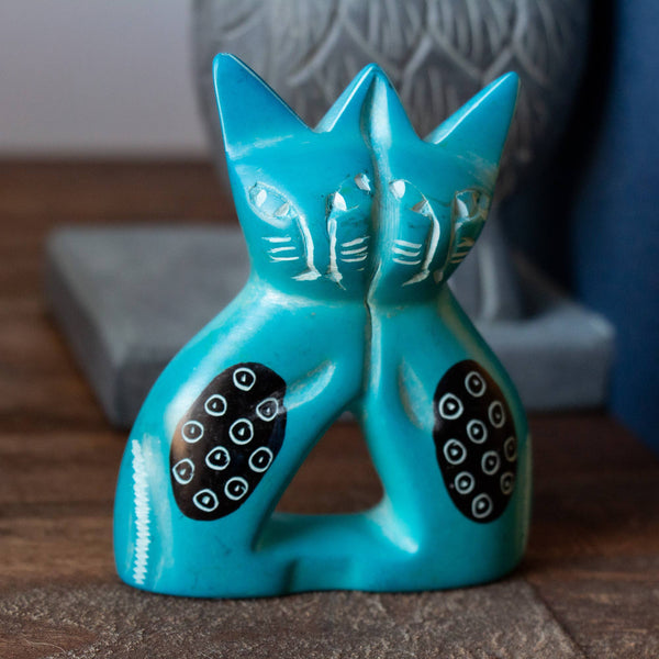 Soapstone Twin Cats