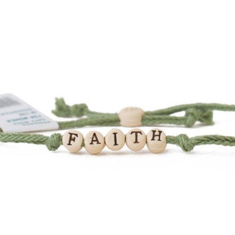 FAITH - Friendship Bracelet on Hand-woven Cotton Cord