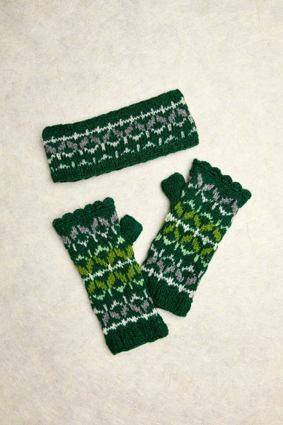 Freya Evergreen Knit Handwarmers