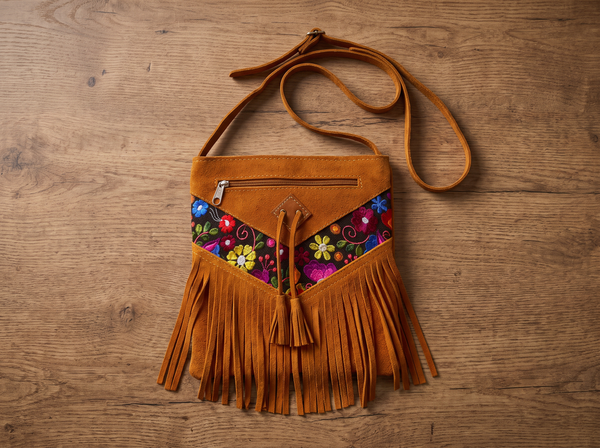Suede Tassle Crossbody