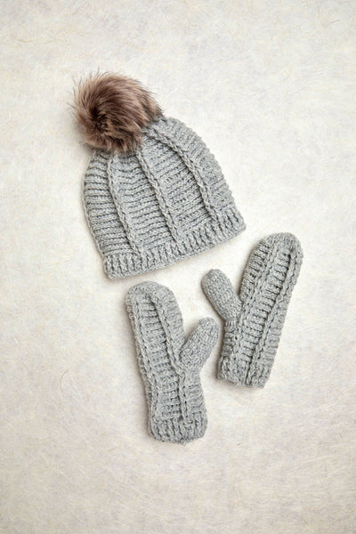 Brecken Gray Crochet Mittens