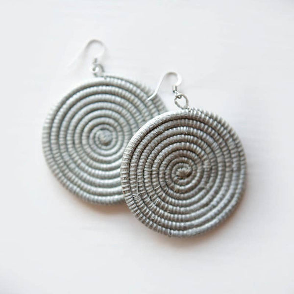 Woven Disc Earrings – Large