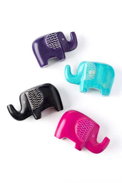 Dozen Cutie Zig-Zag Miniature Soapstone Elephants