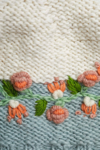 Flora Sage Knit Slippers