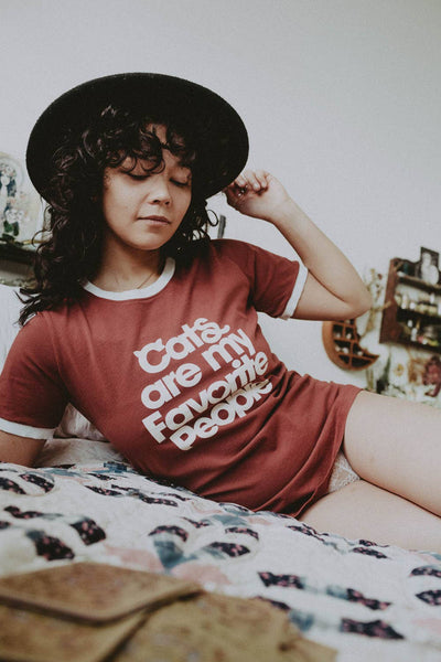 Cats Are My Favorite People | Women's Ringer Graphic T-shirt