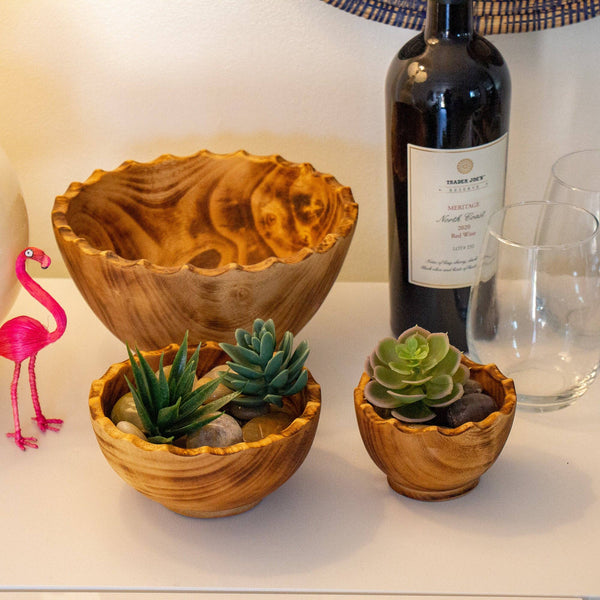 3 Piece-Nested Jacaranda Wood Bowls