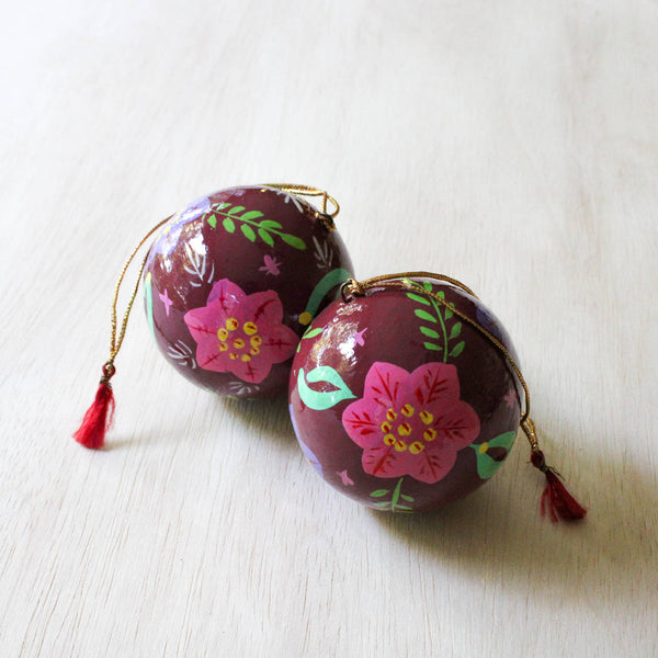 Paper Mache Ball Ornaments