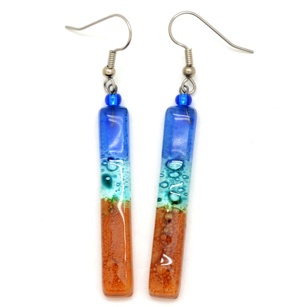 Long Colorful Glass Stick Earrings