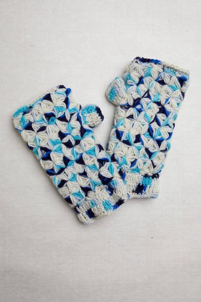 Addison Blue Knit Handwarmers