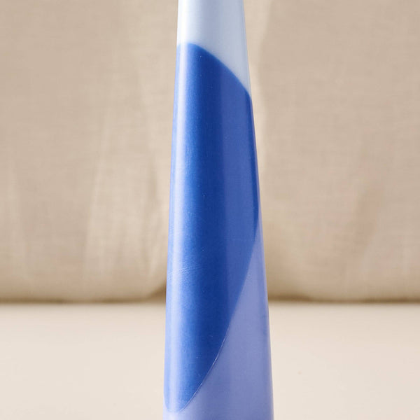 Esuk Blue Tone Striped Palm Wax Cone Candle