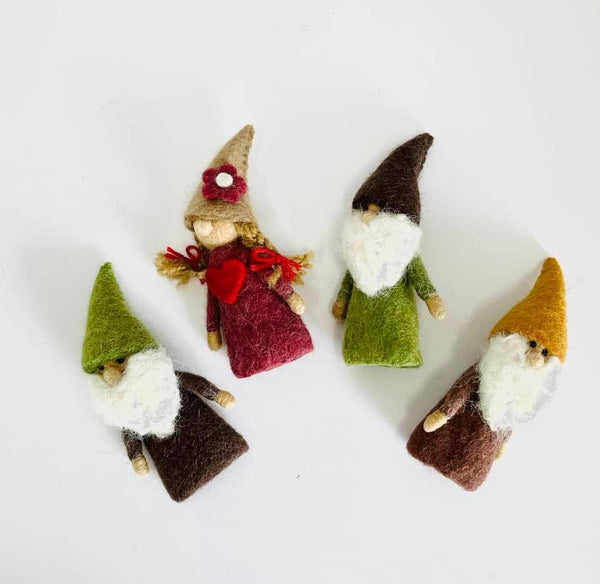 Felt Gnome Finger Puppets