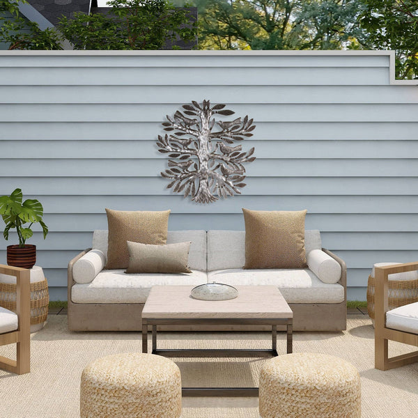 3D Tree of Life with Sitting Birds Haitian Steel Drum Wall A