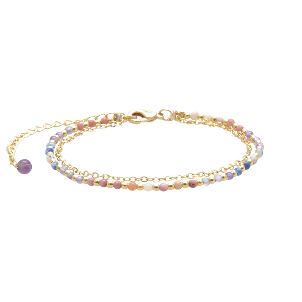 Energy Healer 2mm Healing Layered Bracelet (Gold)