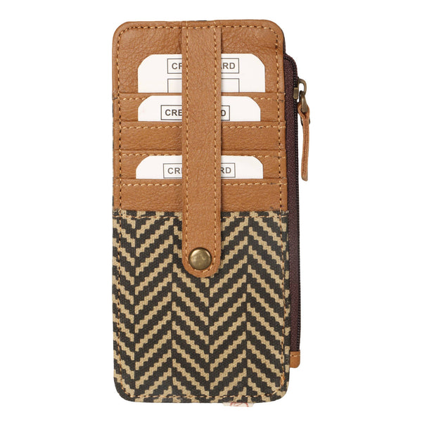 Dani 7-Slot CC Wallet w/ ID Pocket - Herringbone