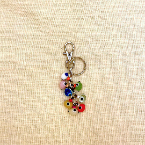 Multi-color Evil Eye Keychain 2.5x3x9cm, Turkey