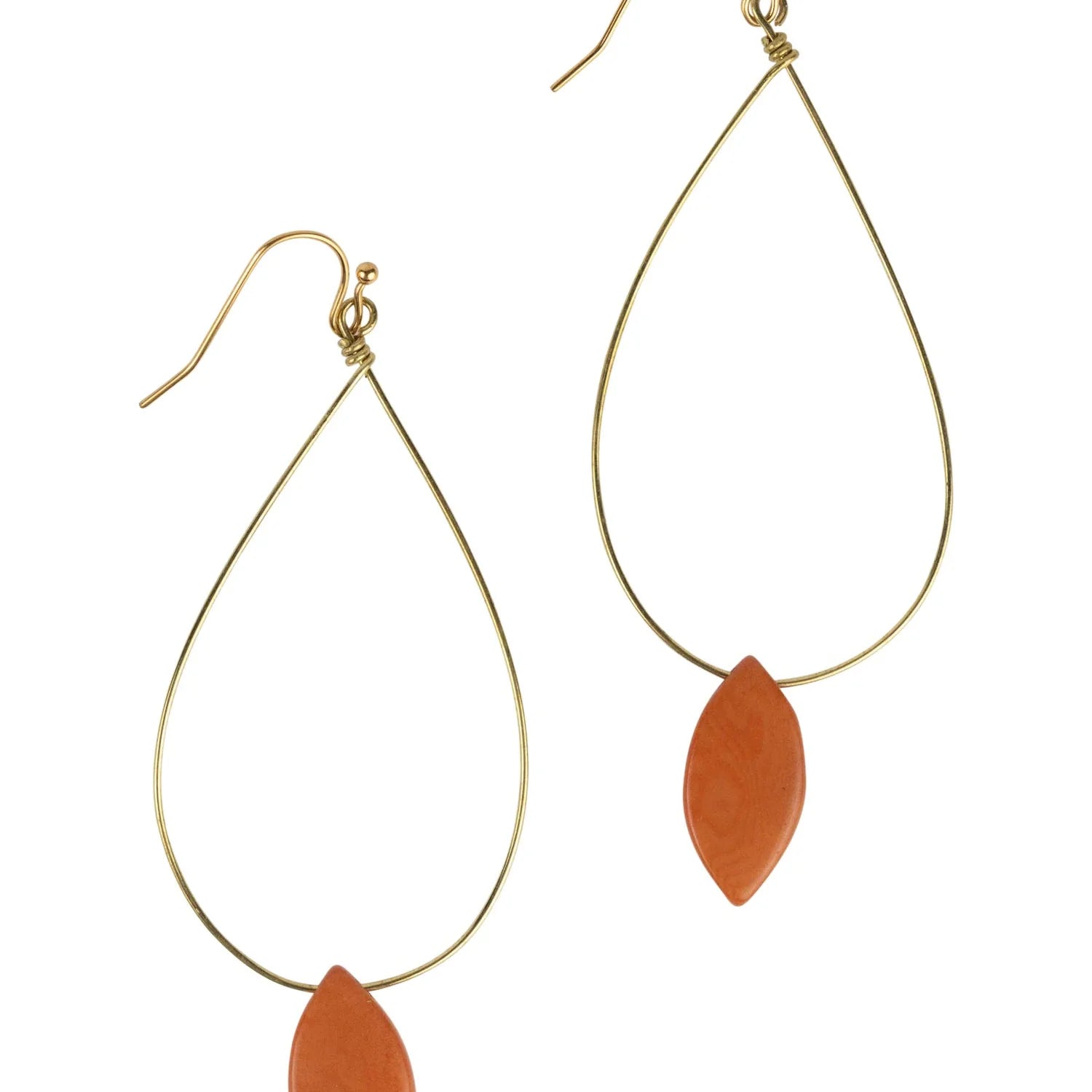 Pendant Hoop Earrings - Tangerine