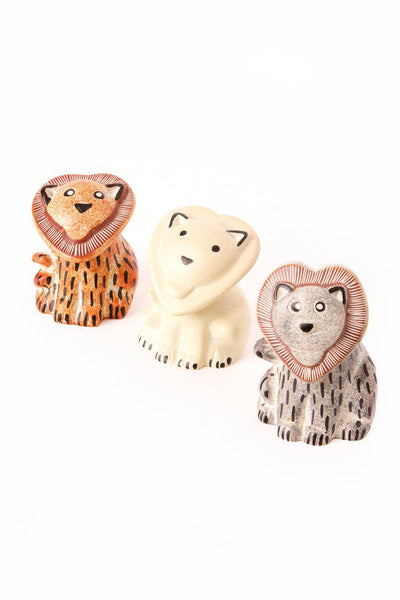 Small Soapstone Sweetheart Lions