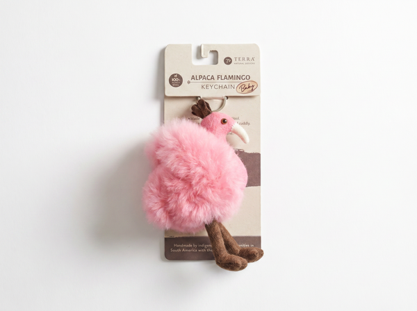 Alpaca Flamingo Keychain