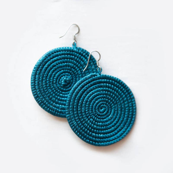 Woven Disc Earrings – Large