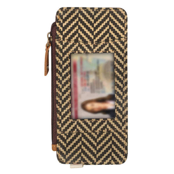 Dani 7-Slot CC Wallet w/ ID Pocket - Herringbone