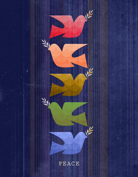 peace 5 Doves print