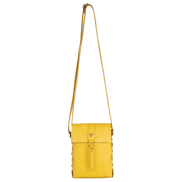 Jane Long crossbody w/ top flap & tassel - Canary Yellow