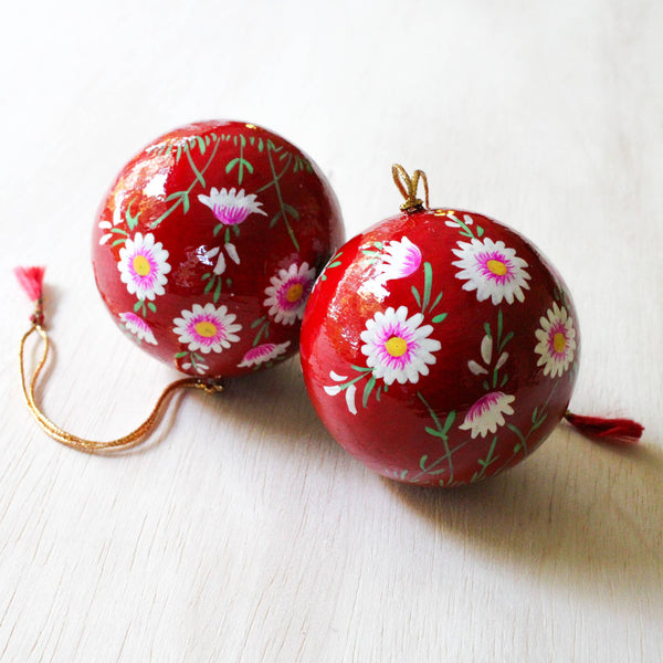 Paper Mache Ball Ornaments