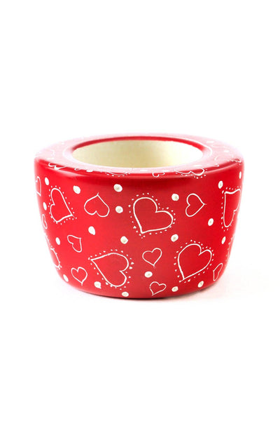 Much Love Red Soapstone Tea Light Candle Holder
