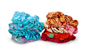 Upcycled Sari Scrunchies